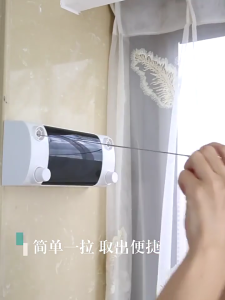 Steel Wire Retractable Clothesline Expandable Laundry Dryer Wall Mounted Clothes Drying Line for Tight Living Spaces