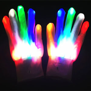 1 Pasang LED Glove Sarung Tangan LEd Finger Glove Seven Warna Light Halloween Party