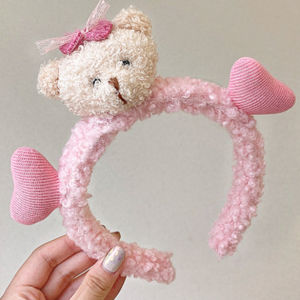 Gratis Ongkir - Bandana Motif Bear Love Lucu / Bando Beruang Love / Cuties Hairband Fashion Korea
