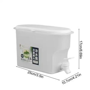 3.5L Water Dispenser Cold Kettle with Faucet PP Container for Fridge Hot & Cold Drinks