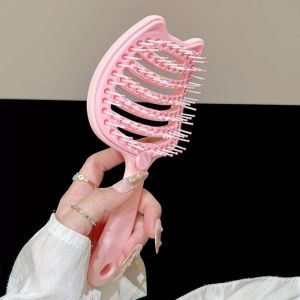 Lược Chải Tóc Tự Làm Sạch Tai Mèo Dễ Thương MODERN Nhựa ABS Chống Rối Massage Da Đầu Tạo Kiểu Tóc
