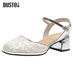 DUSTO รองเท้ารัดส้น ฤดูกาล 2024 รองเท้าคัทชูเปิดส้น งานส้นหนา ทรงแมรี่เจน Mary Jane รองเท้าส้นหนา