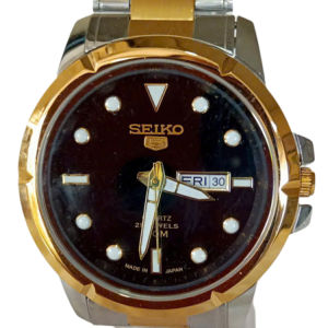 Đồng hồ SEIKO Nam Chính hãng. Side lớn 42mm .Vỏ thép đờ mi vàng . Máy quạt nhật . Hàng mới 100%