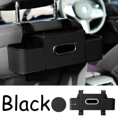 hộp đựng đồ ô tô khay treo ghế sau giá đỡ điện thoại khay để cốc hộp khăn giấy da pu móc treo ẩn phụ kiện xe hơi