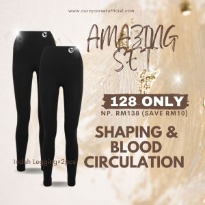 Curvycorset Combo Indah Curvy Legging 2pcs Slimming 打底裤 Pants Jersi Yoga Workout