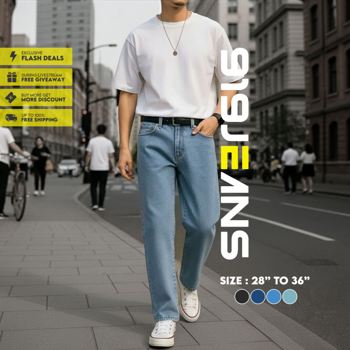 919 Jeans Mens Fashionable Boyfriend Style Straight Leg Wide Leg