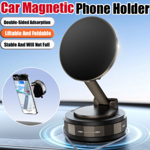 Double-sided Magnetic Car Phone Holder 360°Adjustable Vacuum Suction Cup Multi-functional Foldable Holder