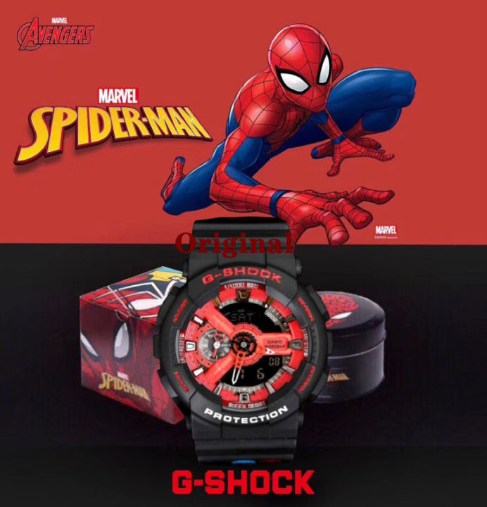 Original Marvel Edition Baby G SPIDER Men Sport Watch 200M Water Resistant Shockproof and Waterproof World