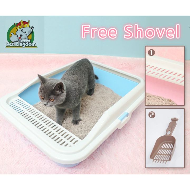 Cat Litter Box Anti Spill Semienclosed Open Deodorant Small Size 38CM