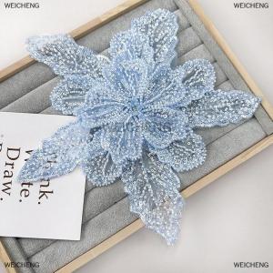 [COD] WEICHENG Sequin đính cườm hoa cổ áo đính Trắng ren thêu vá Corsage DIY trang trí váy cưới phụ kiện quần áo