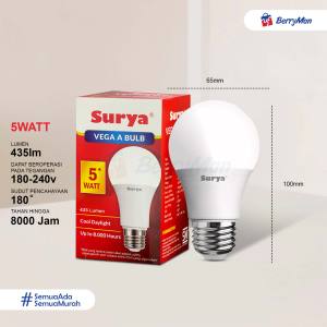 Surya Vega II Lampu Bohlam LED 5W 7W 9W 12W 15W 18W 22W Cahaya Putih Super Terang