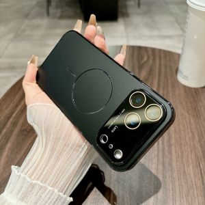New Large Window Magsafe Phone Case for IPhone 17 Air 17 Pro Max  Wireless Charging Skin Feel AG Glass Protection Phone Cover NEW For Iphone 17 Pro Max Laser Color-Changing Matte Phone Case 17Pro Cover 17Air AG Glass cases Sun Set Sky