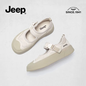 Jeep hollow out shallow mouth single shoe womens autumn new item doll shoes thick soled sports Mary Jane shoes