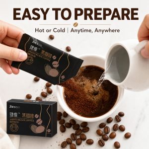 JiesOO Slim Black Coffee 20 Sticks – Fat Burning & Weight Loss Sugar-Free Reduce Edema Instant Diet Coffee