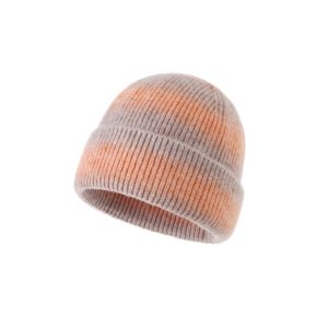 LUMINOU Gradient Color Knitted Beanie Hat Thickened Windproof Pullover Hat Fashion Cold Proof Warm Winter Cap Autumn Winter