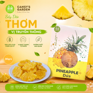 Hộp 80gr - Dứa Sấy Dẻo/ Soft Dried Pineapple (5% sugar)