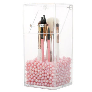 Transparent Acrylic Makeup Brush Holder Makeup Organizer Cosmetic Holder Pencil Lipstick Desk Container Table Makeup Storage Box