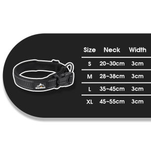 Pet Collar Soft Breathable Lining Durable Webbing Reflective Design Metal D-Ring All Dog Breeds