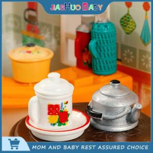 JiaShuo Baby Toy 1 12 Dollhouse Mini Coal Stove Kettle Gas Tank Model Dollhouse Kitchen Supplies Dolls House Furniture Decoration Accessories