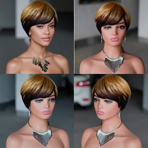 Short Pixie Cut Natural Color 100% Human Hair Remy Hair for Women