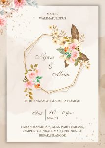 Kad Kahwin Design 22 | Digital | Aqiqah | Pertunangan | Hari Lahir | Doa Selamat | Lain-lain