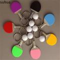 SUHUA for Boys Mini Badminton Bowling 7 Color Pendant Table Tennis Racket Ping Pong Key Ring Table Tennis Keychain Sports Keyring. 