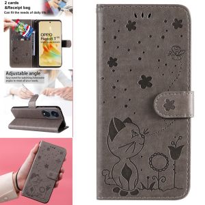 For OPPO Reno 8T 8Z 7Z 6Z 5Z 5G / Reno 7 6 5 4 3 Pro / Reno 5F 4F Painted Cartoon Phone Case Magnetic Leather Wallet Flip Cover Casing