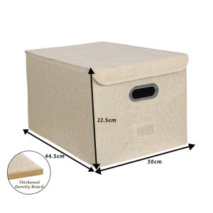 JustLiving 1PC Large Capacity Storage Box Non-woven Cloth Collapsible Storage Box Bin Organizer Basket with Lid Handles Wardrobe Storage Box with Lid Clothes Storage Box Durable Fabric Toys Organizer
