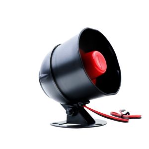 BUENOO Đen Còi báo động ô tô 12V Nhựa Còi báo động Trumpet Âm thanh lớn Hệ thống an ninh xe cộ Ô tô