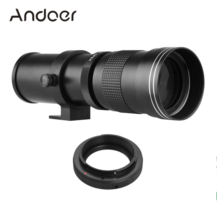 Andoer Camera MF Super Telephoto Zoom Lens 420-800mm T Mount with  Adapter Ring Universal 1/4 Thread Replacement for Canon EF-Mount Cameras
