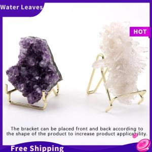 Water Leaves ขาตั้งโชว์แขนทำจากโลหะ1ชิ้นขาตั้งสำหรับประดับอัญมณีจากแร่ของตกแต่งบ้านแร่ธาตุหินฟอสซิลที่วางจัดแสดงแบบ Geode