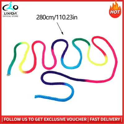 Training Rope Gymnastics Rope Rainbow Rhythmic Gymnastics Rope Gymnastics Sports Rope for Arts Training Artistic Gymnastics 2.8m