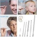 Ear Cleansing Tool Kit Spring Ear-Wax  Picks Curette with Storage Box and Cleaning Brush for Adults and Kids ( 6 in1Set). 