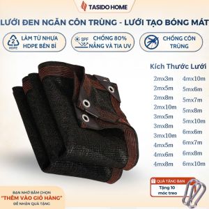 Lưới Che Nắng Đen Chống Nắng Ngoài Trời Dùng Che Ban Công Sân Vườn Có Khuy Kim Loại Gia Cố Viền Dày Bền Chắc Tặng 10 Móc Treo Dễ Lắp Đặt Tạo Bóng Râm Mát Chắn Nắng Hiệu Quả Phù Hợp Nhà Vườn Gia Đình Quán Cafe Sân Thượng Dùng Lâu Dài