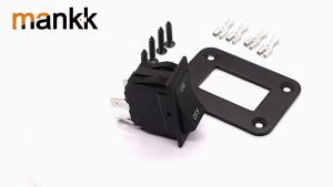 mankk On-Off Switch 12V 20A 4 Pins DPST Rocker Switch Panel RV Light Switch For RV Trailers Camper Boats KCD2-7-201-B1-DZ