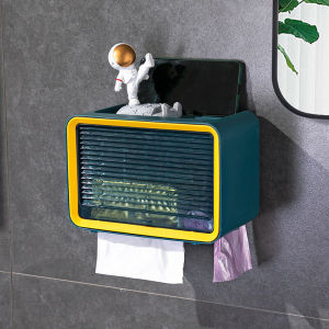 กล่องทิชชู่ กล่องใส่กระดาษชำระ ติดผนังไม่ต้องเจาะ กันน้ำ ใส่ได้ทั้งทิชชู่แบบม้วนและแบบแผ่น tissue box กล่องทิชชู่แบบใส กล่องกระดาษทิชชู่ติดผนังไม่เจาะรูกล่องกระดาษชำระใช้ในห้องน้ำกันน้ำและกันความชื้น