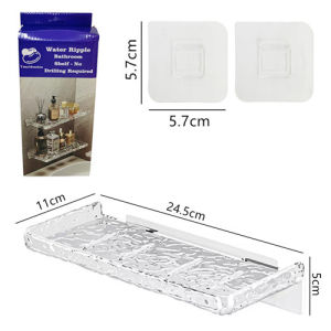 Modern Bathroom Rack Transparent Shelf Toilet Wall Mounting Storage Shelves No Hack Nail Adhesive Washroom Toilet
