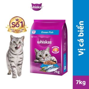 Thức Ăn Hạt Cho Mèo Trưởng Thành WHISKAS vị Cá Biển - 7kg - Dinh Dưỡng Hoàn Thiện & Cân Bằng Cho Mèo Từ 1 Tuổi trở Lên