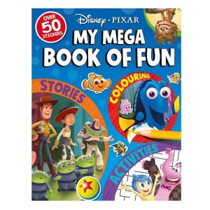 Disney Pixar Mega Book of Fun with 3 Fantastic Stories Stickers Activities & Colouring for Kids Hardcover 196 Pages