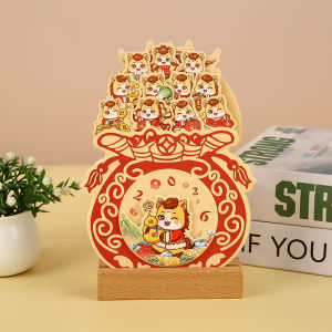 2026 năm con ngựa Lịch Bàn chèn giấy đế gỗ lịch lịch lịch kế hoạch hàng tháng lịch Món quà năm mới Trung Quốc (trong kho)