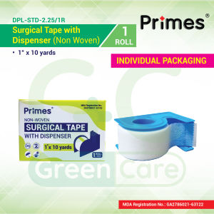 (Single pack type) Primes Surgical Tape with Dispenser(Non Woven)(Individually packaged) ½” x 10 yards /1” x 10yards