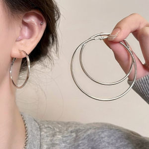 Anting Gelung 银针素圈耳环 Silver Hoop Earrings 轻奢高级感简约百搭时尚耳饰 Minimalist Korean Style Fashion Jewelry
