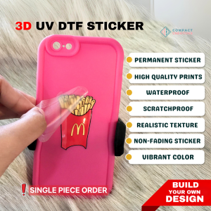 Customized UV DTF Sticker | 3D Permanent Sticker | Labels | Waterproof | Scratchproof