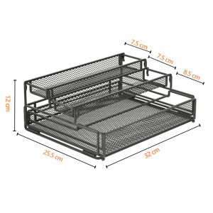 Kitchen Pull Out Rack Organizer 3 Tier Expandable Spice Rack Foldable Kitchen Countertop Organizer Multifunctional Dual-use Kitchen Racks Organizer Home Office Coffee Station Organizer