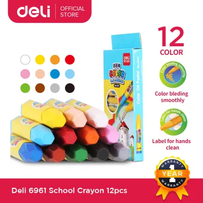 Deli Oil Pastels 12/18/24/36 Colors Art High Quality Oil Pastel Set Excellent Color Non-Toxic Cute Bear Oil Painting Stick Art Supplies For Children 696 6962 6963 6964