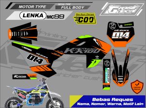 Sticker Decal Stiker Mini Trail Lenka 50cc MC99 Full Body  Free Custom Dekal Mini Trail Lenka 50cc