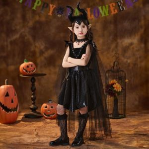 APOD Halloween kids witch cosplay costume witch stage show girls catwalk vampire night elf