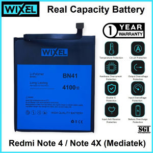 WIXEL ORIGINAL Baterai XiaoMi BN41 Redmi Note 4 4X Mediatek Real Capacity Battery Ori Batre Batrai HP Handphone BN 41 100%
