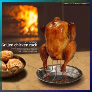 Snowdreamer Rang Nướng Đứng Gà Rang Nướng Giá Nhà Bếp Ngoài Trời BBQ Công Cụ Thép Carbon Không Dính Nướng Gà Tấm