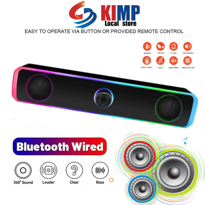 KIMP PC Soundbars Computer Wired Bluetooth Speakers Multimedia